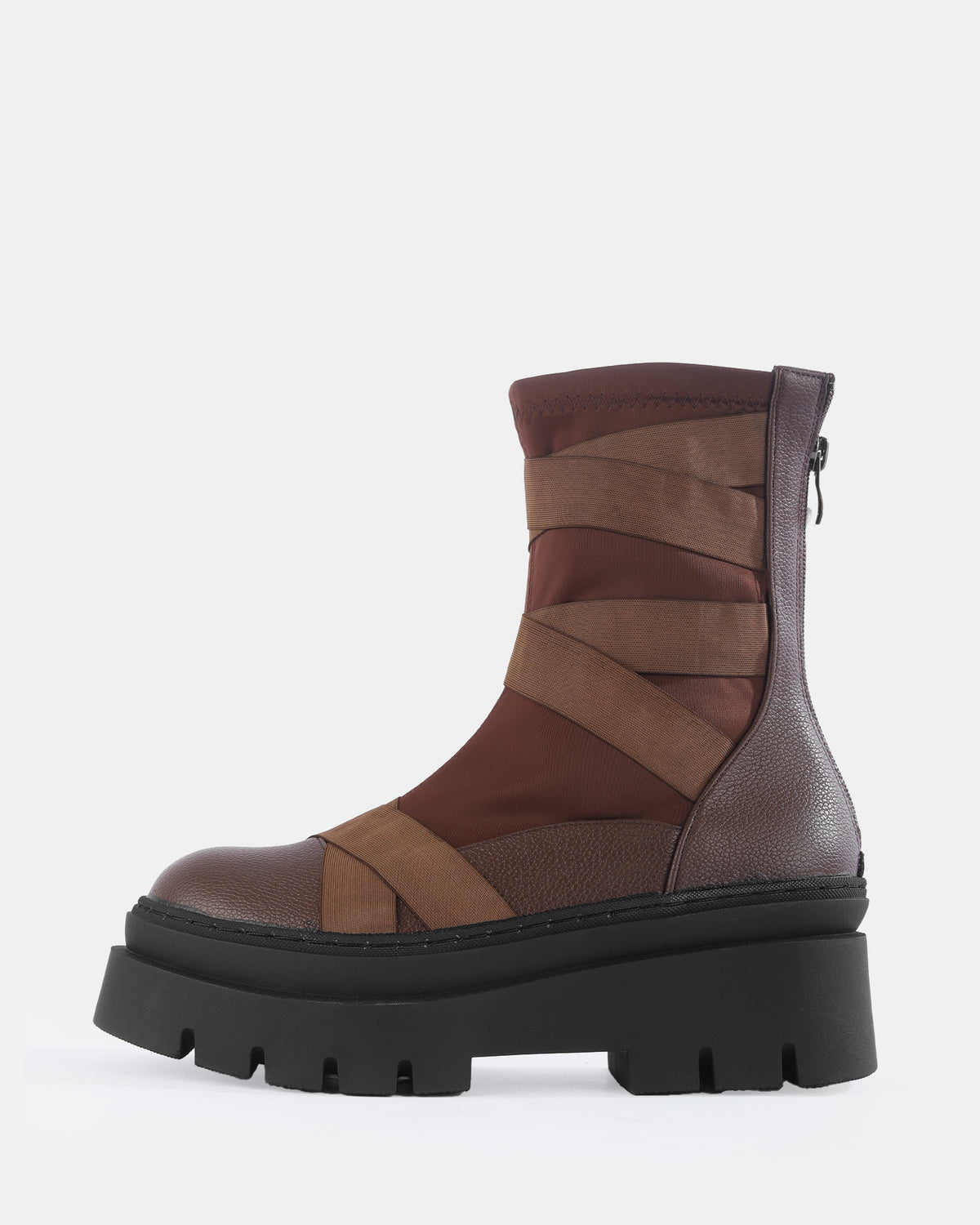 Botshy Women's Chunky Bandage Ankle Boot Cafe