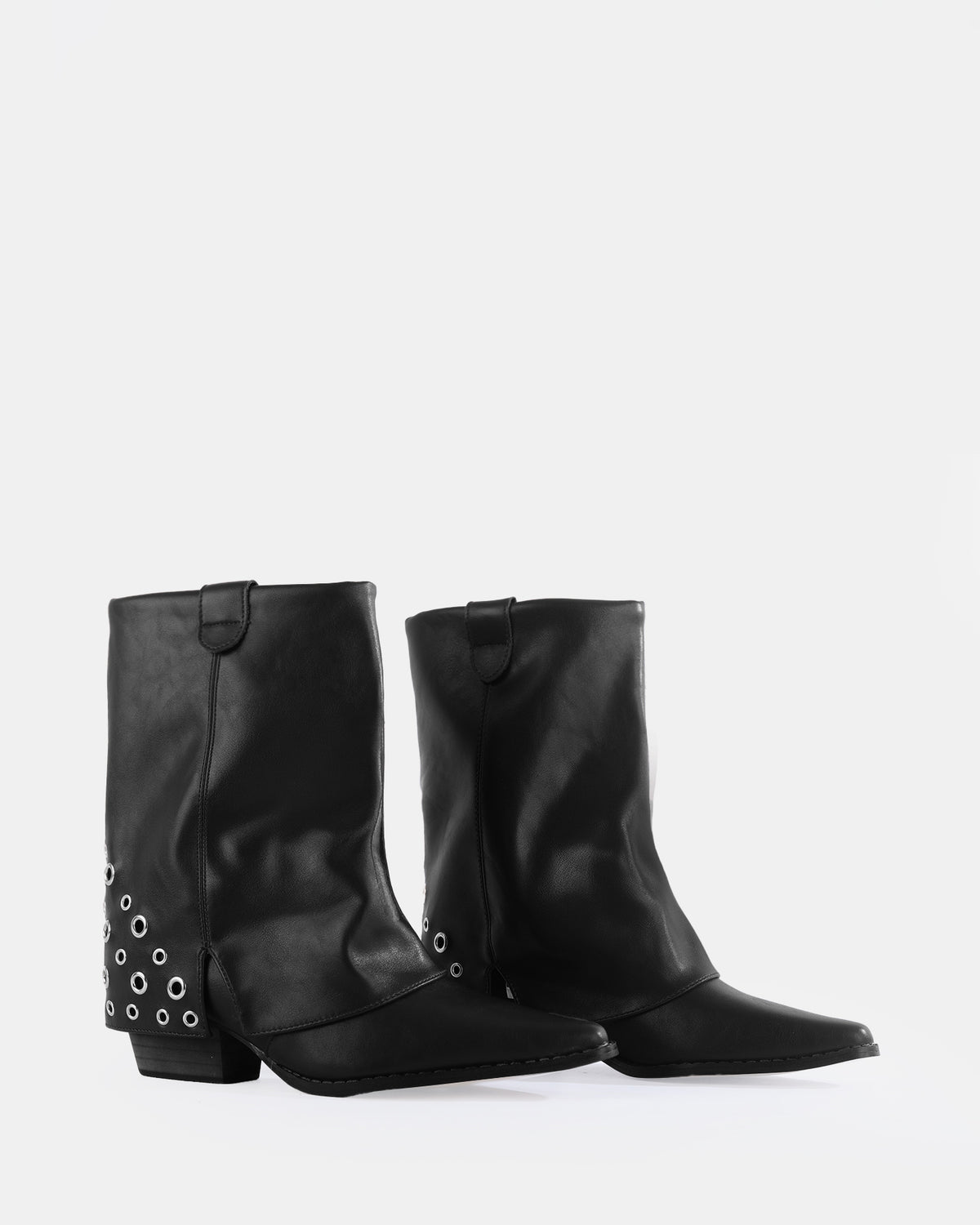 Botshy Women's Eyelet Western Ankle Boot Black