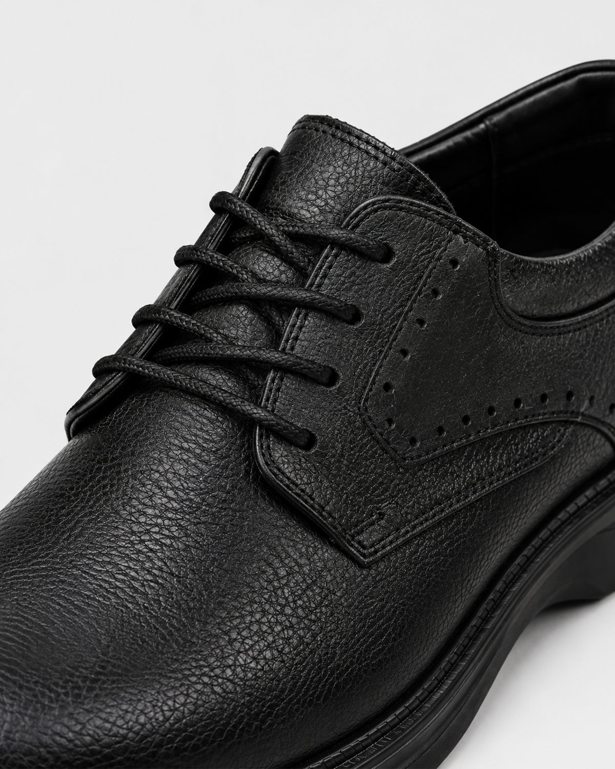 Men's Leather Plain-Toe Derby – Havan & Black
