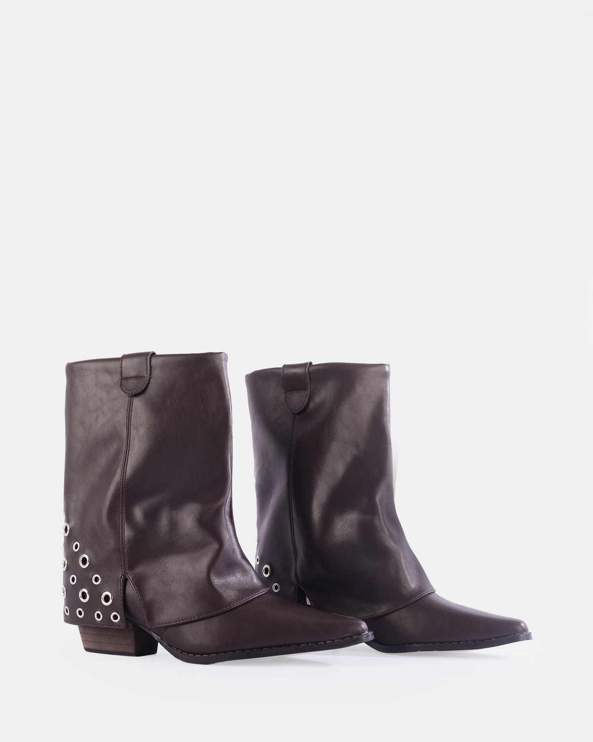 Botshy Women's Eyelet Western Ankle Boot Brown