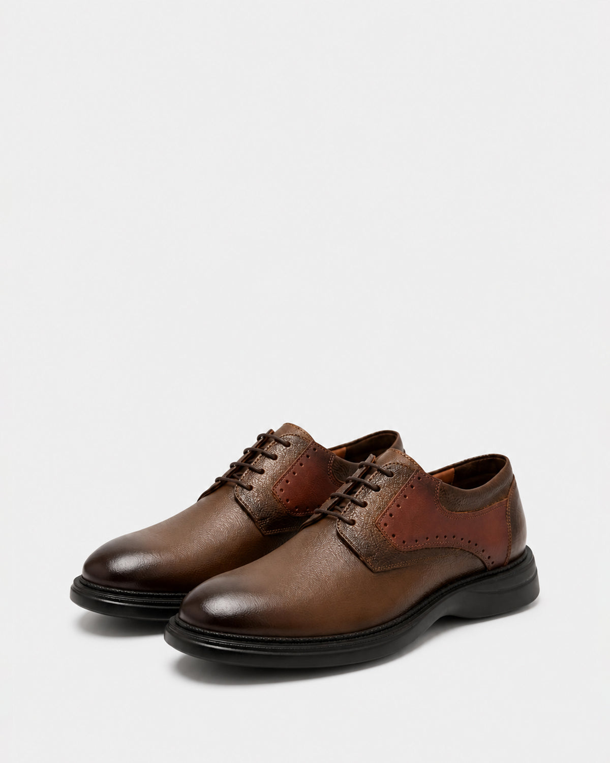 Men's Leather Plain-Toe Derby – Havan & Black