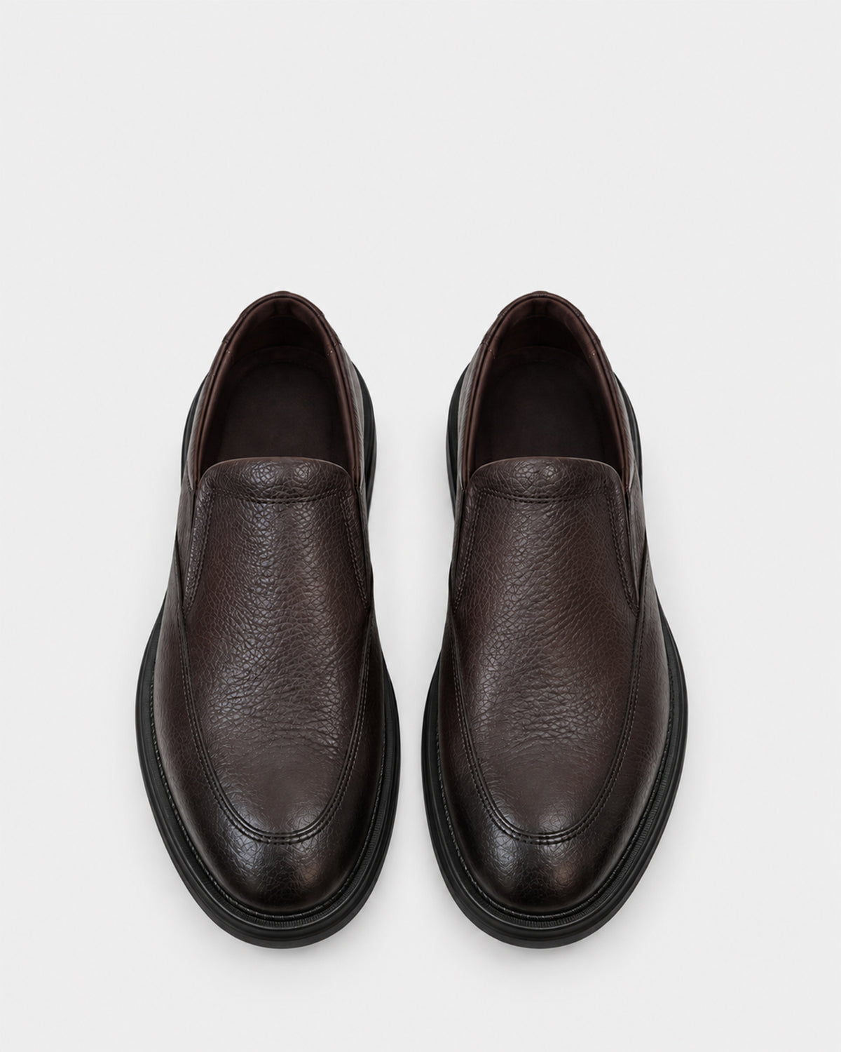 Men's Leather Moc-Toe Slip-On – Black & Brown