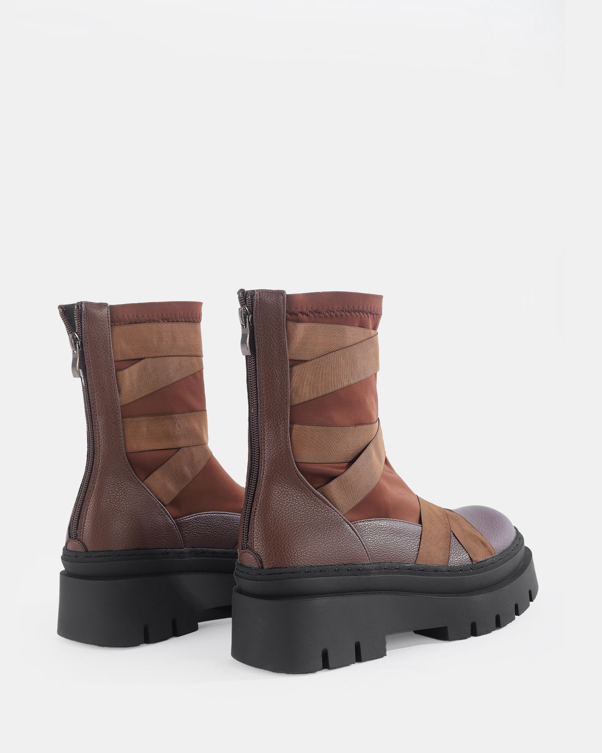 Botshy Women's Chunky Bandage Ankle Boot Cafe