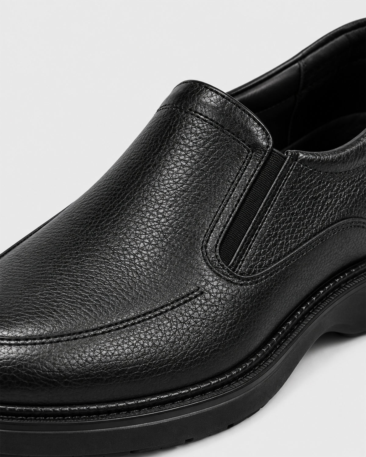 Men's Leather Slip-On Shoe – Black