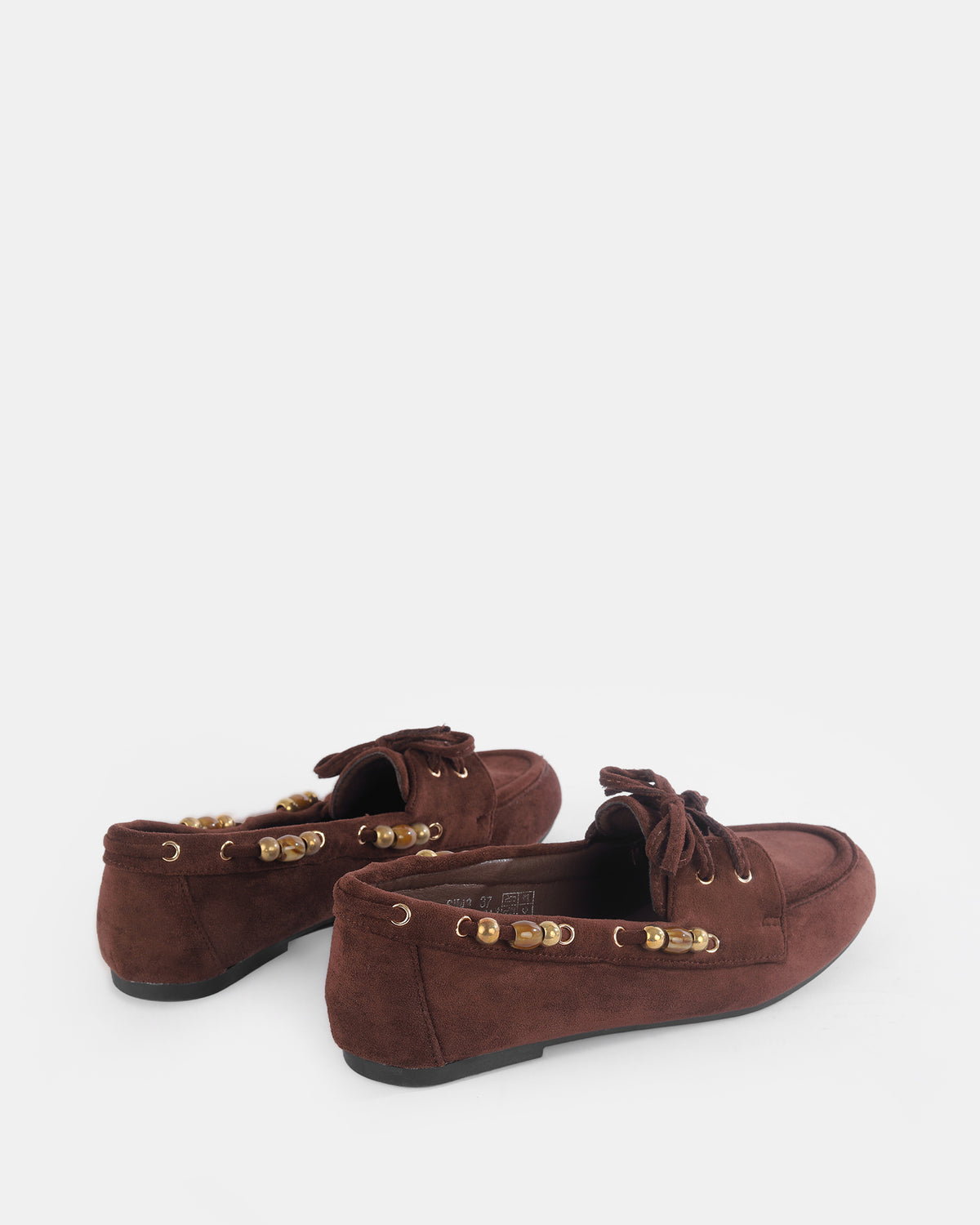 Botshy Women's Beaded Boat Shoe Loafer Cafe