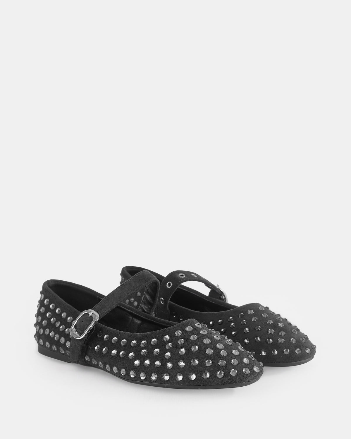 Botshy Women's Studded Mary Jane Flat Black