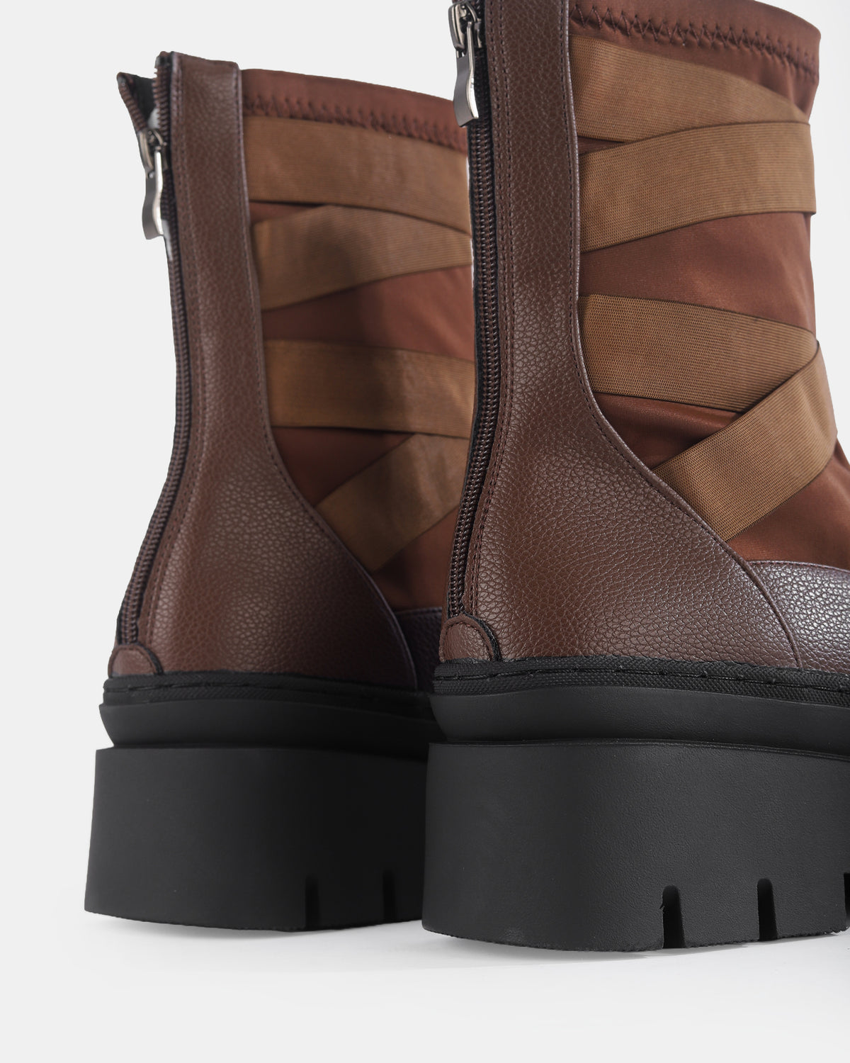 Botshy Women's Chunky Bandage Ankle Boot Cafe
