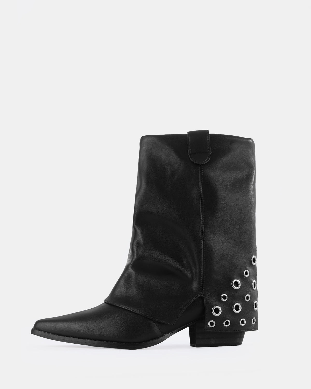 Botshy Women's Eyelet Western Ankle Boot Black
