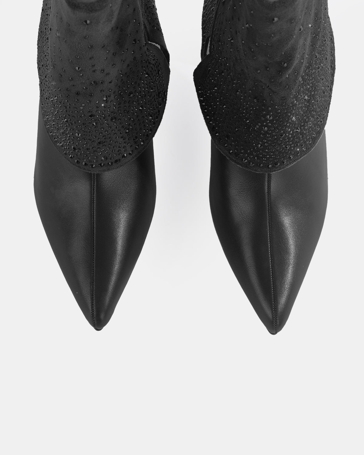 Botshy Women's Rhinestone Cuff Heeled Ankle Boot Black