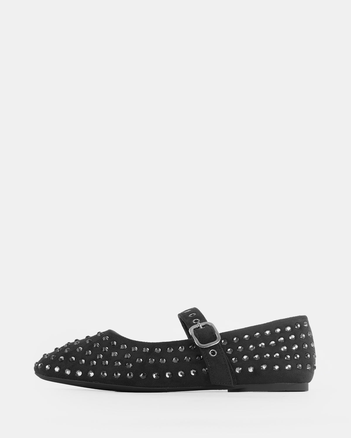 Botshy Women's Studded Mary Jane Flat Black