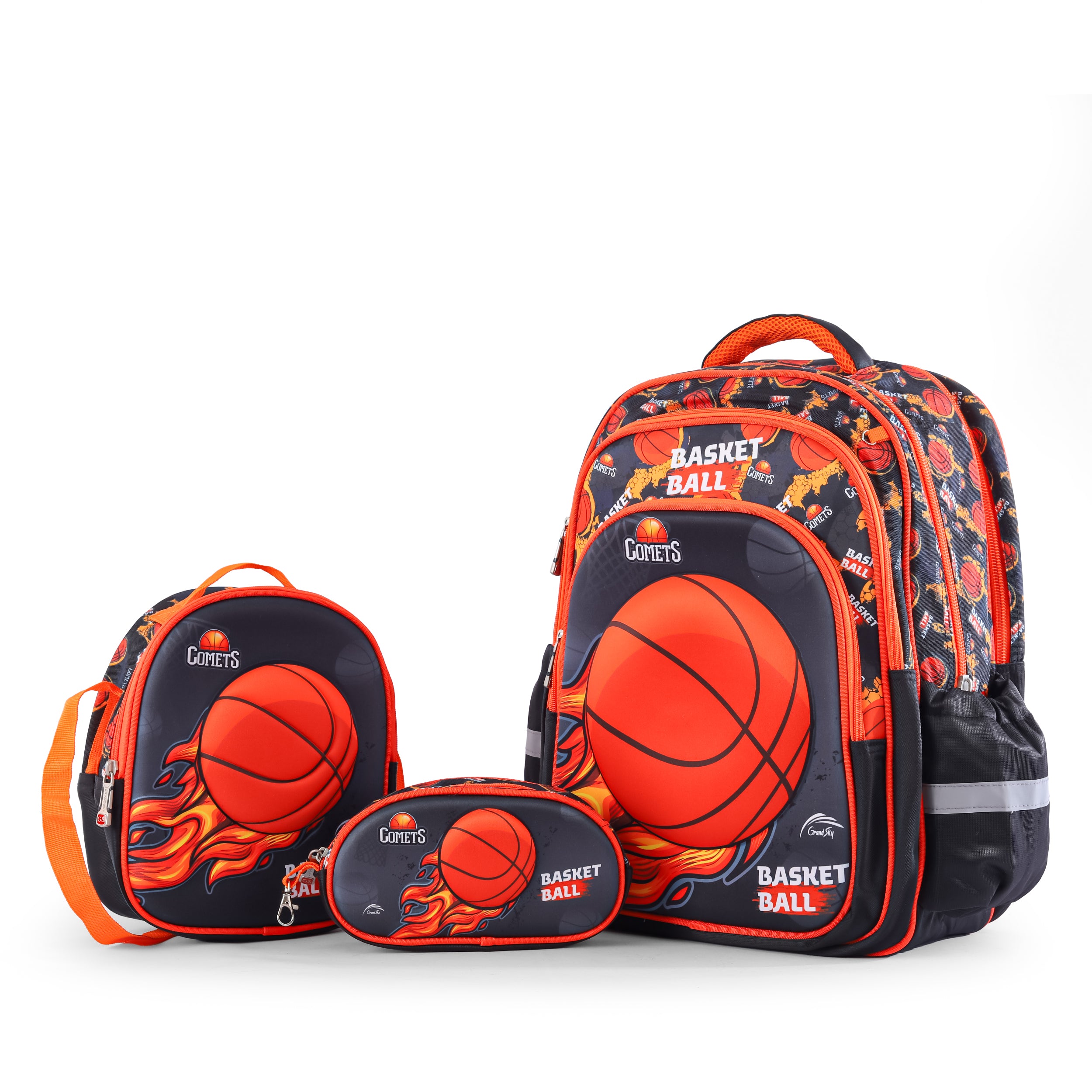 Basketball Kids Backpack – Black & Orange 96836-8-96836-9