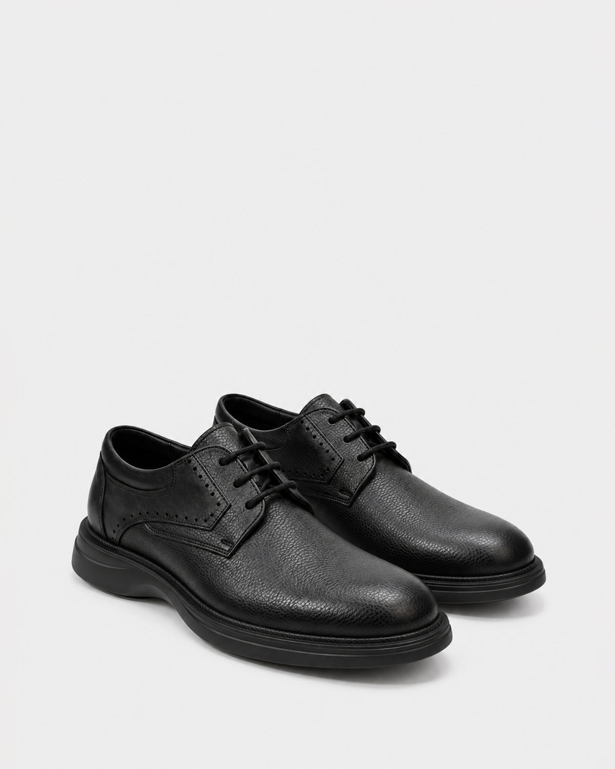 Men's Leather Plain-Toe Derby – Havan & Black