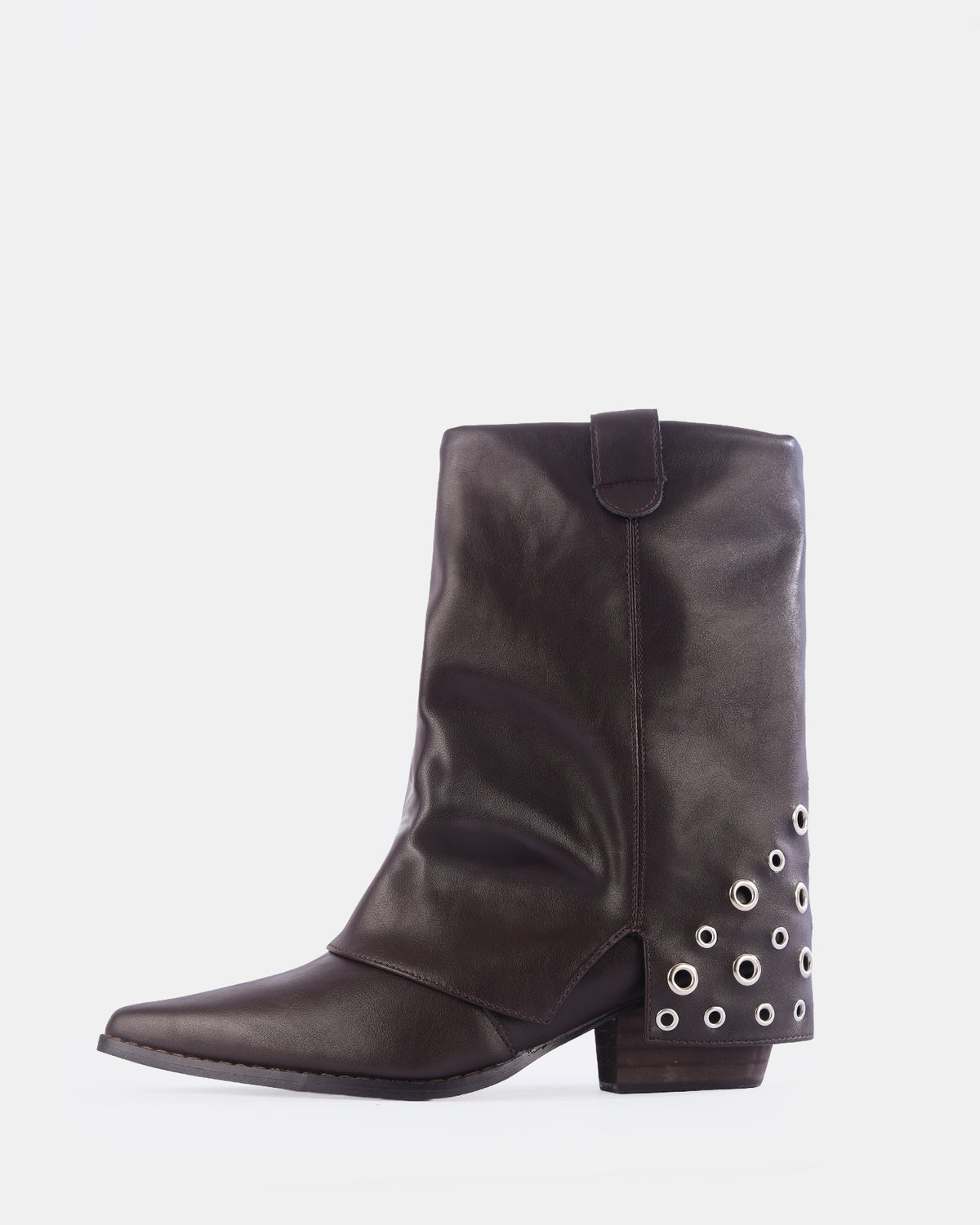 Botshy Women's Eyelet Western Ankle Boot Brown