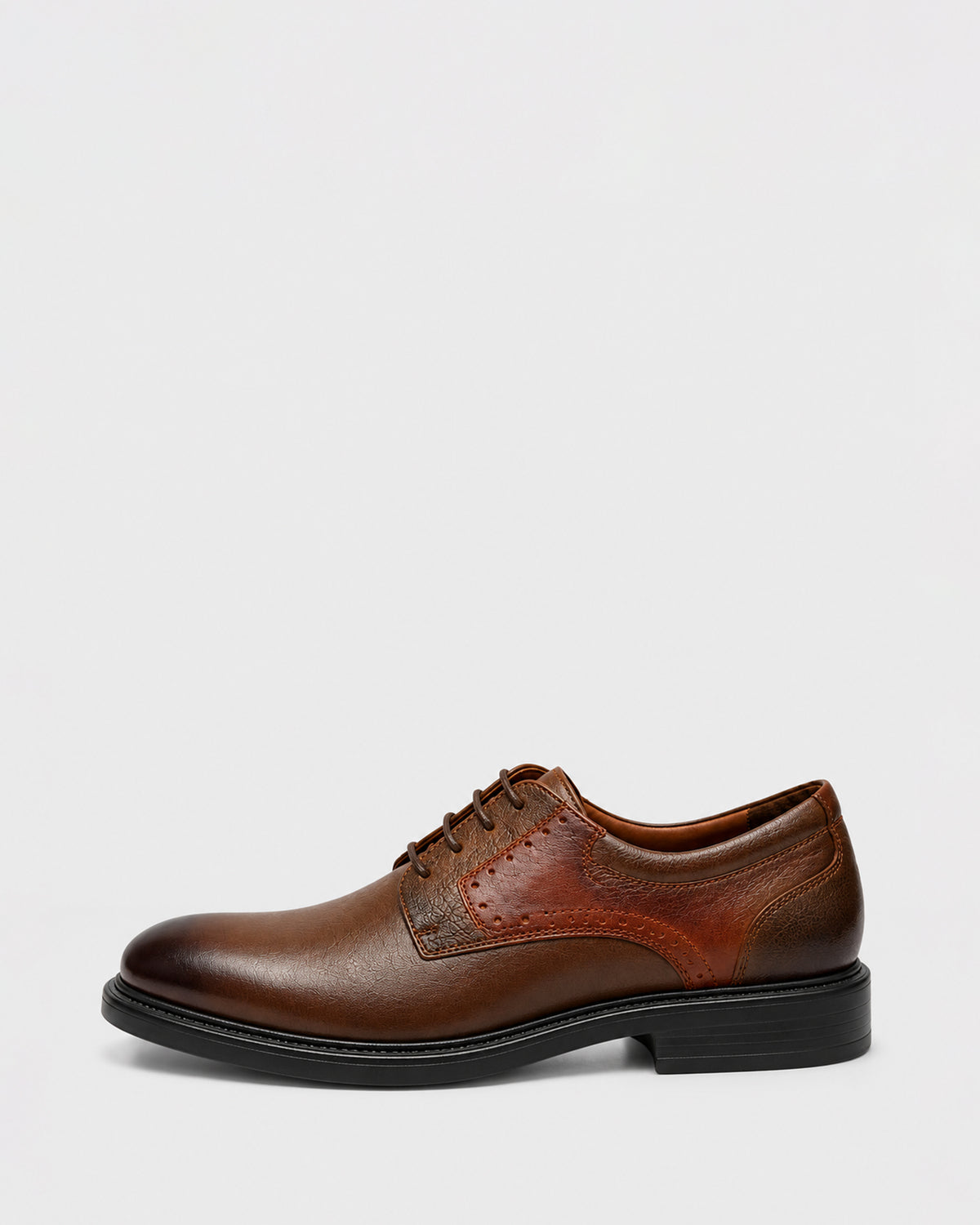 Men's Leather Plain-Toe Derby – Havan & Black