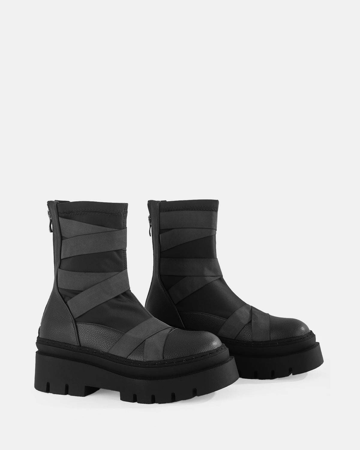 Botshy Women's Chunky Bandage Ankle Boot Black