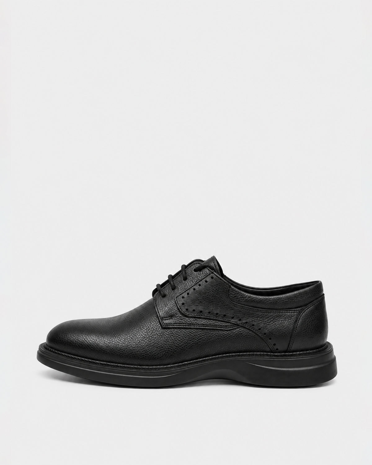 Men's Leather Plain-Toe Derby – Havan & Black