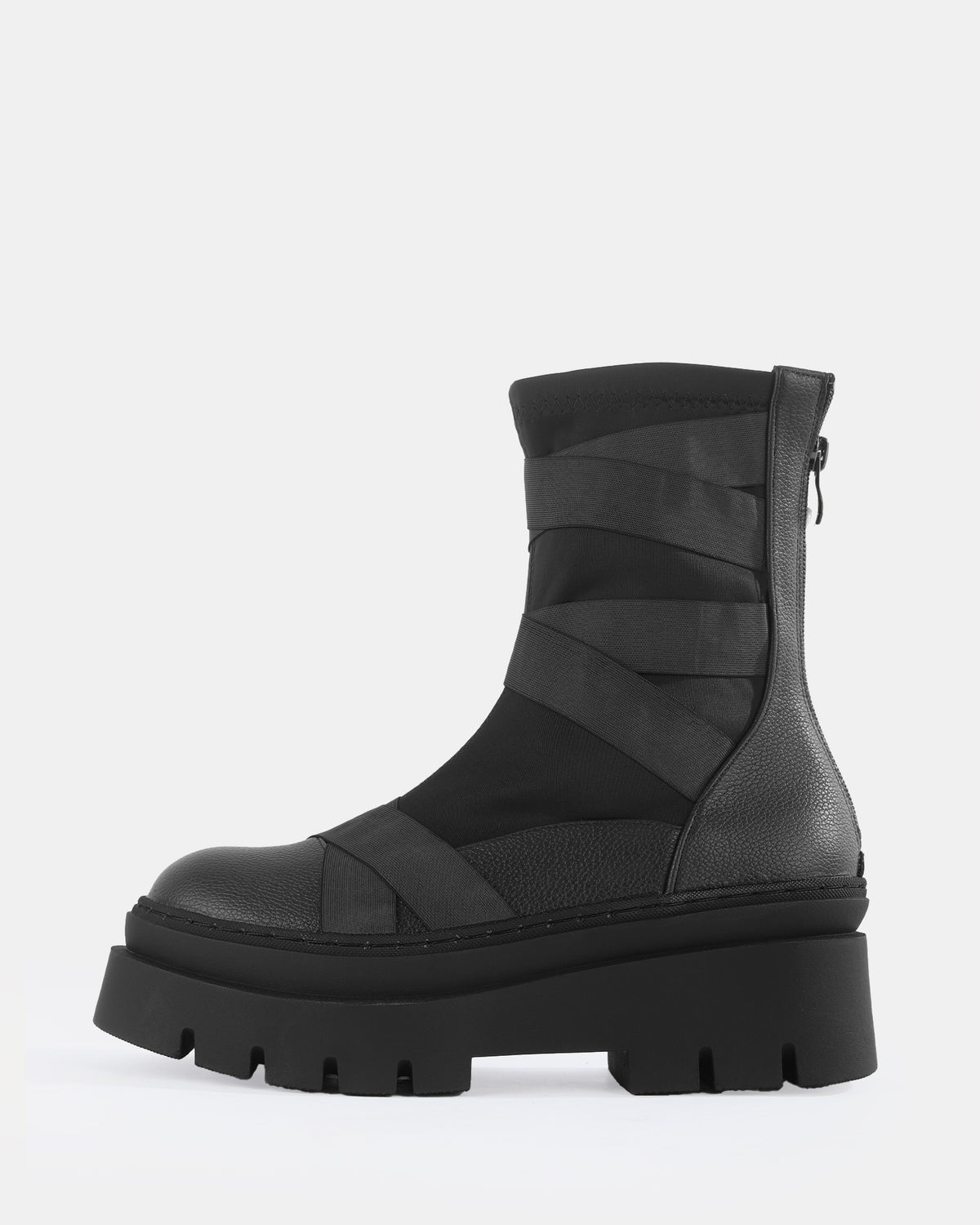 Botshy Women's Chunky Bandage Ankle Boot Black