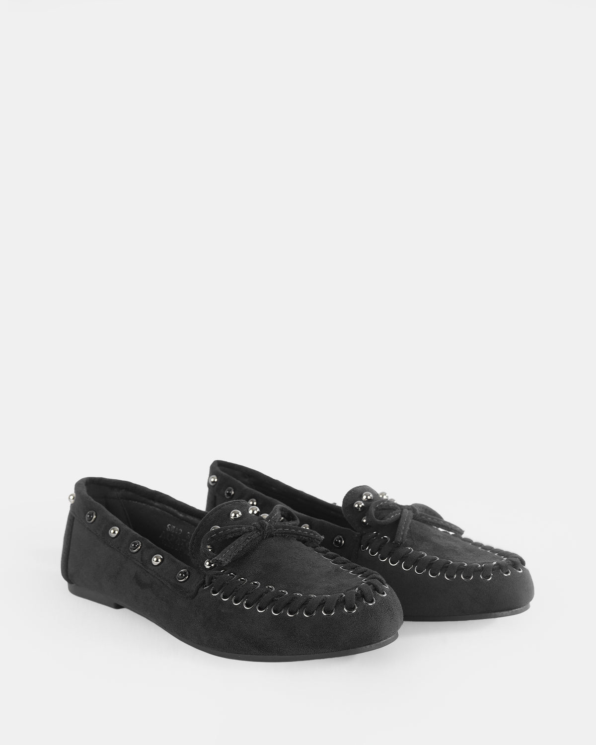Botshy Women's Studded Moccasin Loafer Black