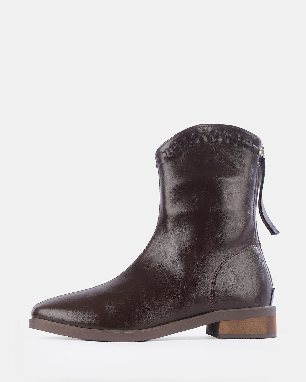 Botshy Women's Front-Zip Ankle Boot Cafe