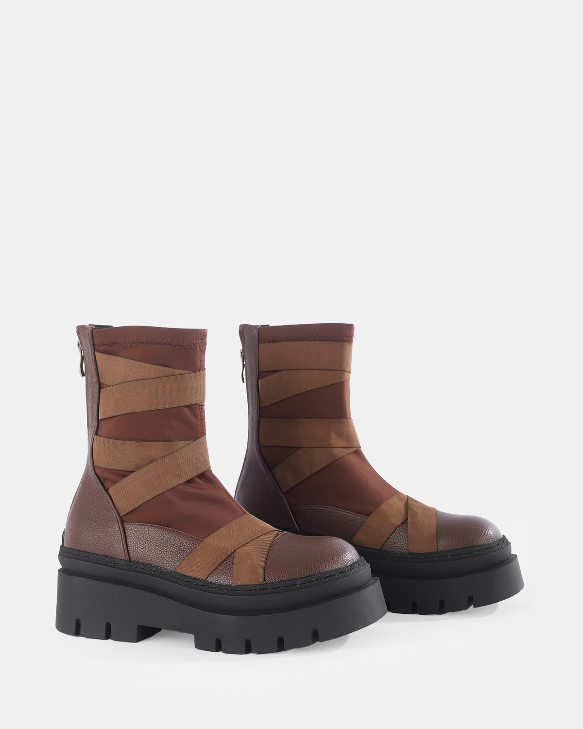 Botshy Women's Chunky Bandage Ankle Boot Cafe