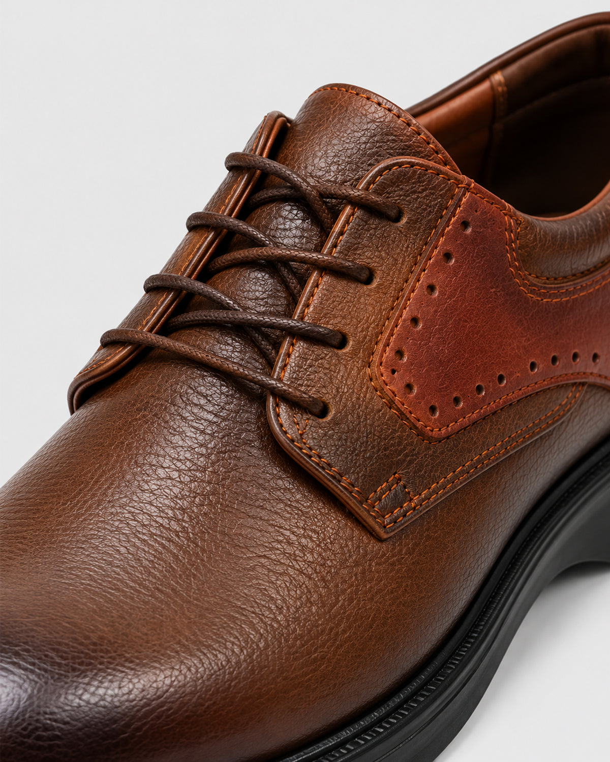 Men's Leather Plain-Toe Derby – Havan & Black
