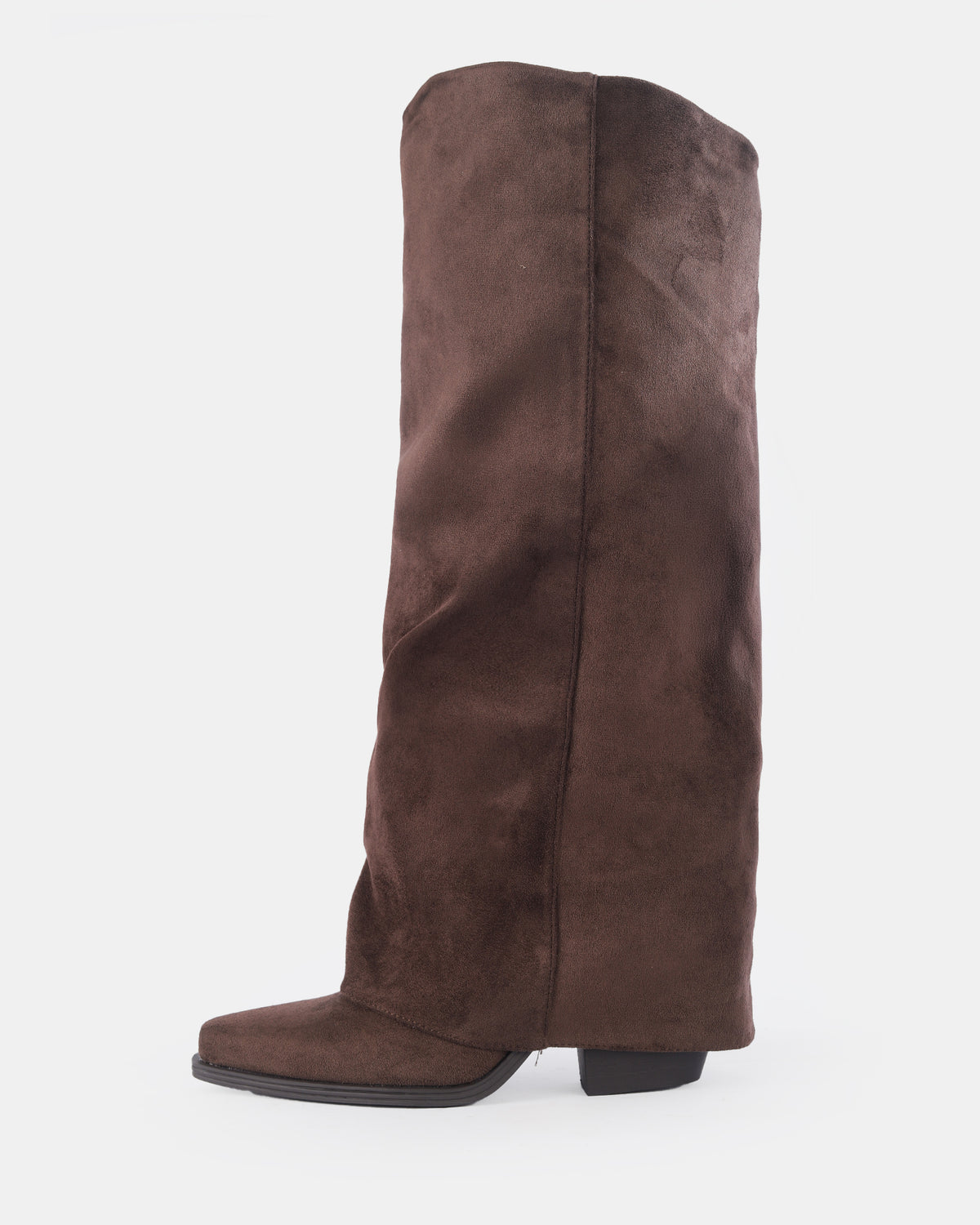Botshy Women's Tall Suede Fold-Over Boot Cafe