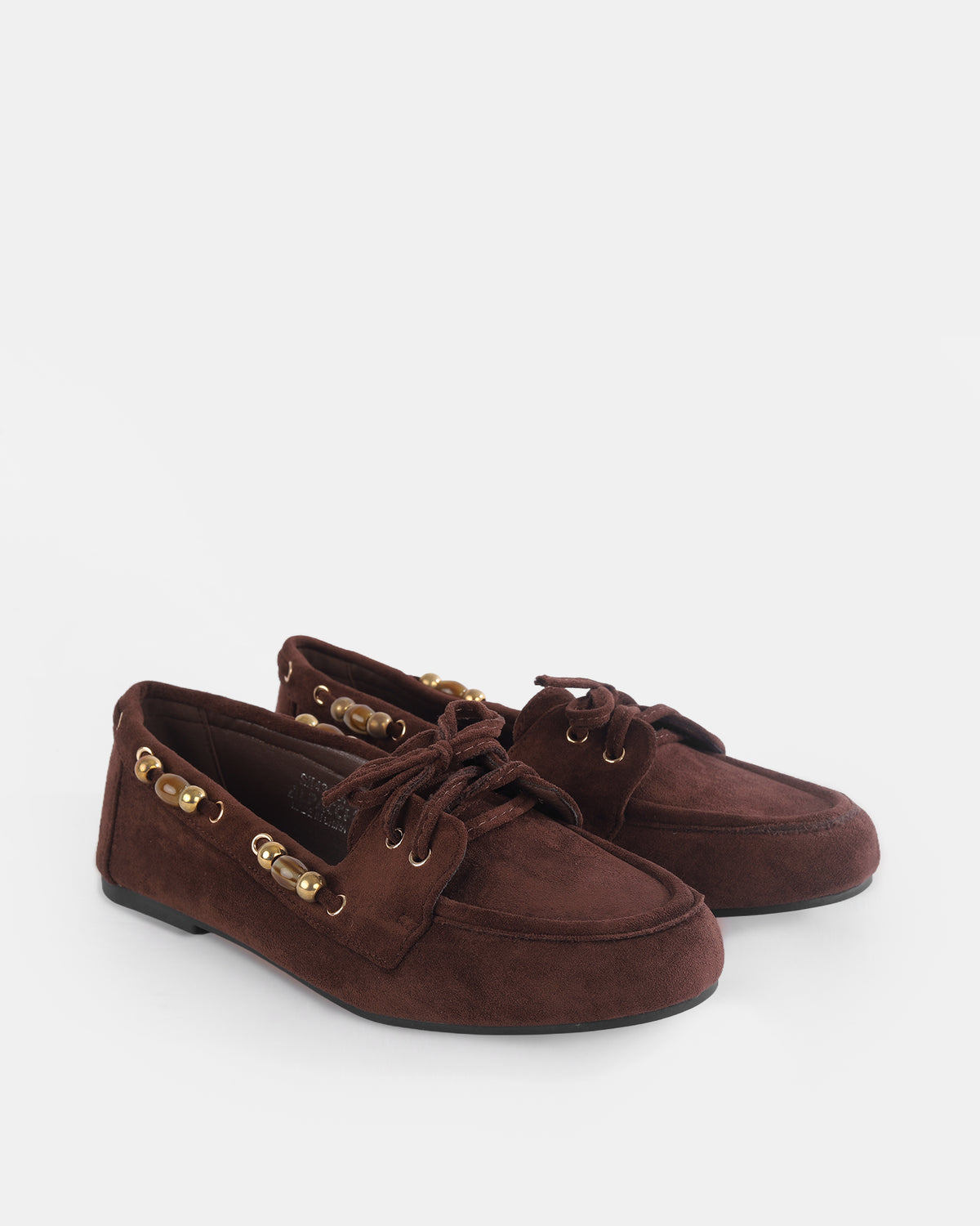 Botshy Women's Beaded Boat Shoe Loafer Cafe