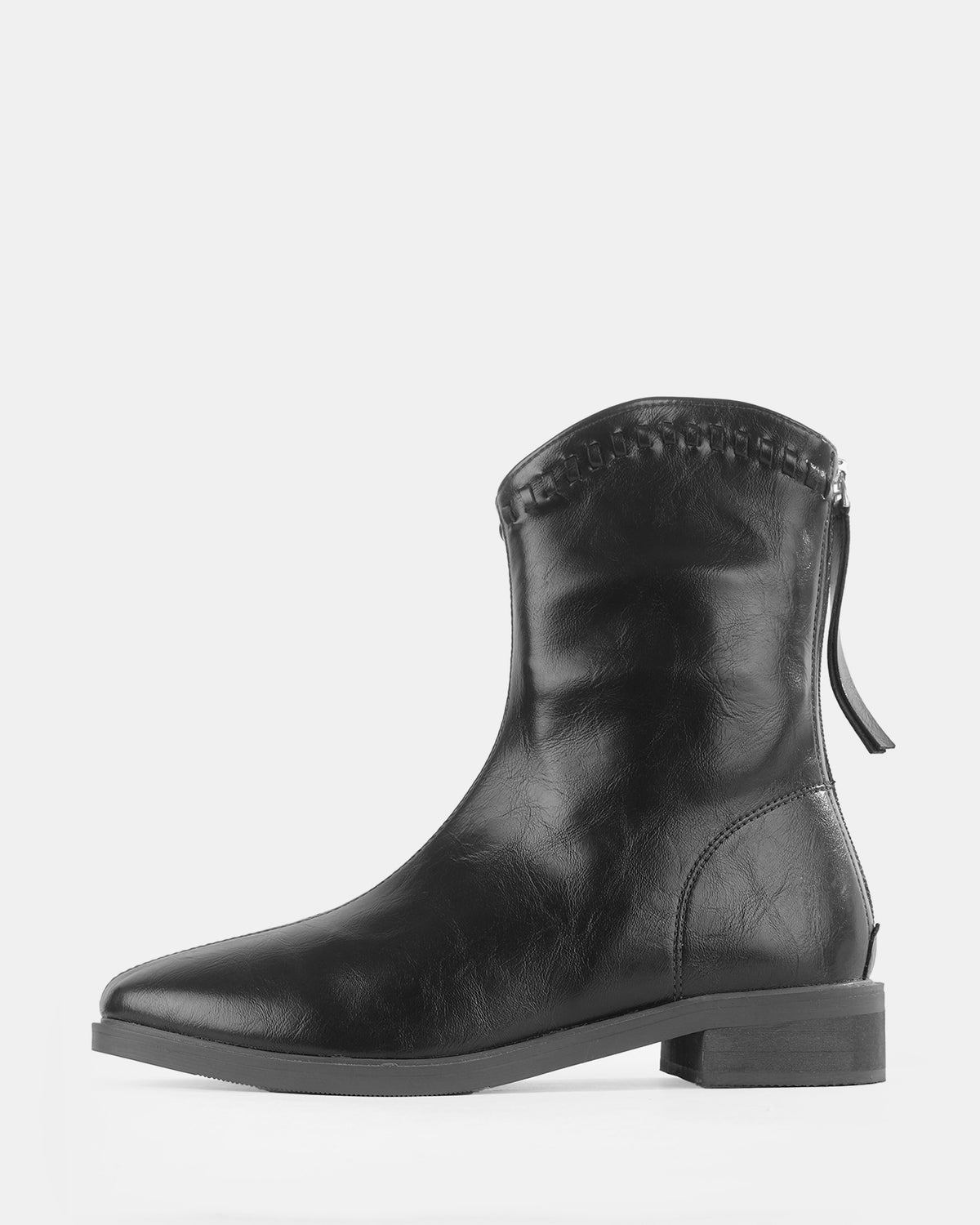 Botshy Women's Front-Zip Ankle Boot Black