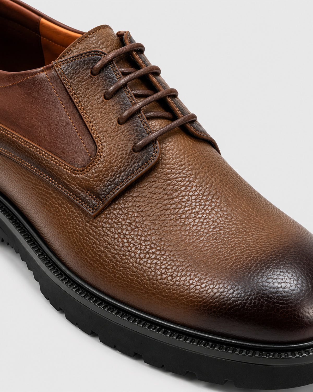 Men's Leather Chunky-Sole Derby – Black, Brown & Havan
