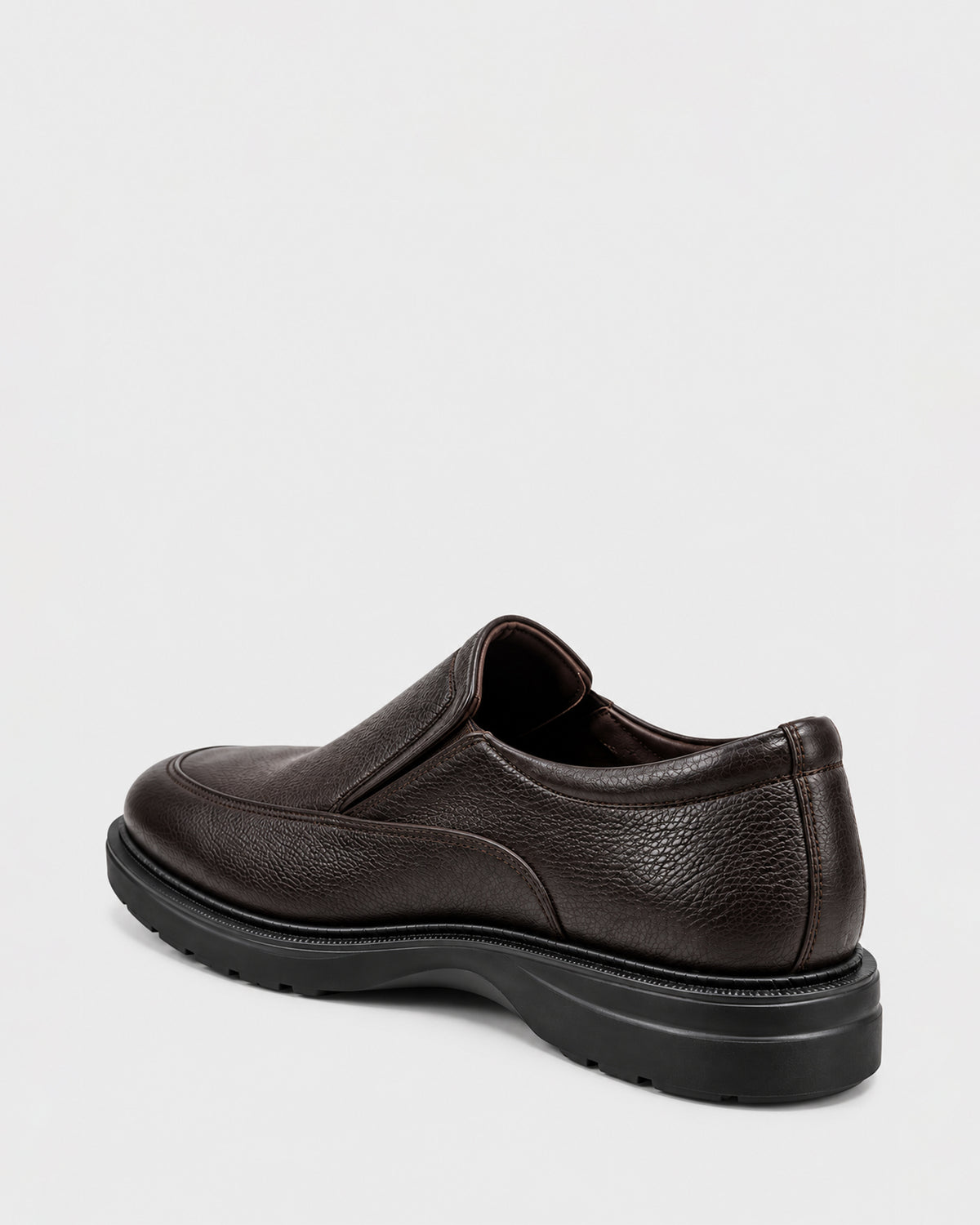 Men's Leather Moc-Toe Slip-On – Black & Brown