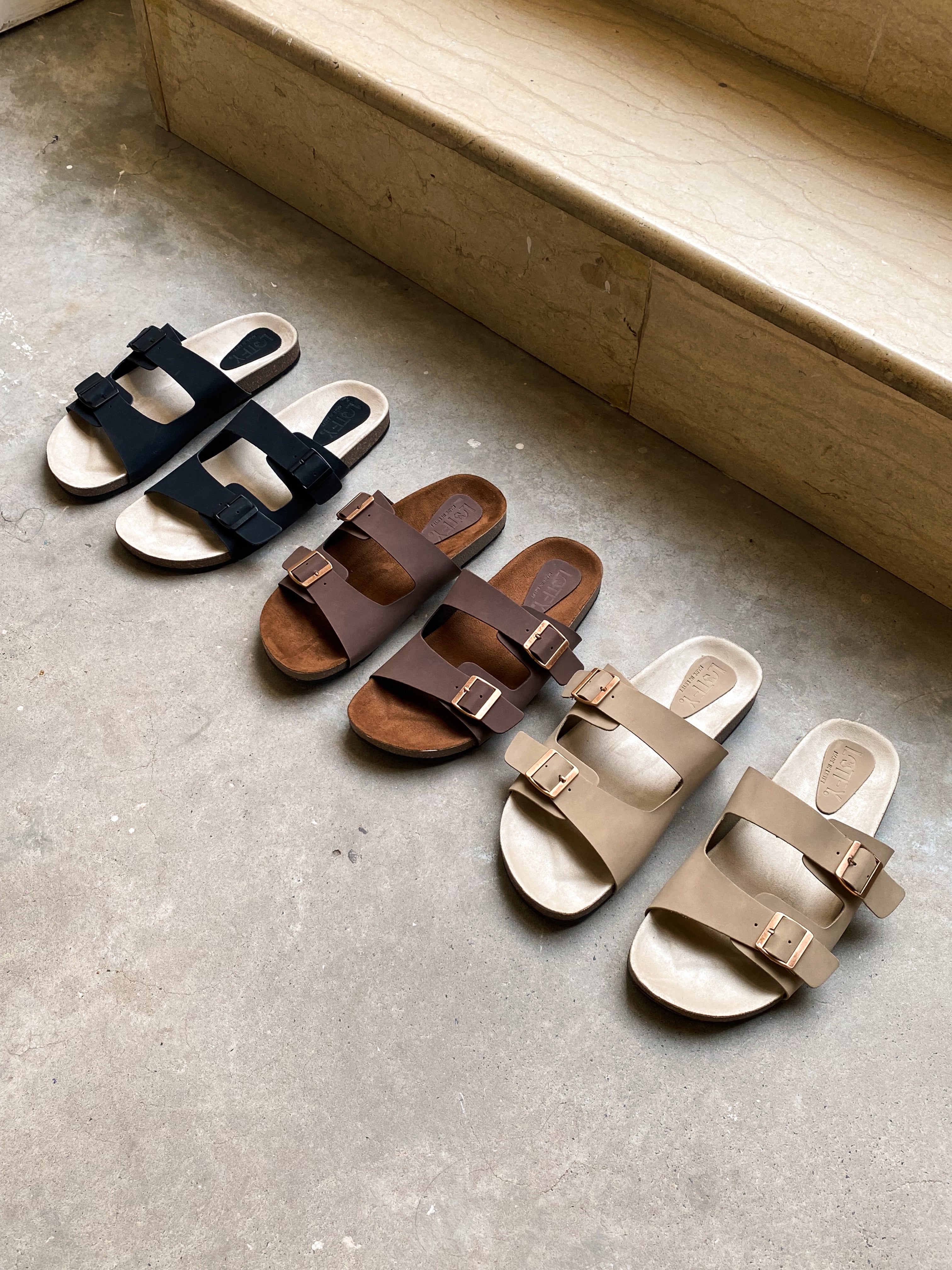 Lotfy Suede 2-Strap Slides For Men 36503