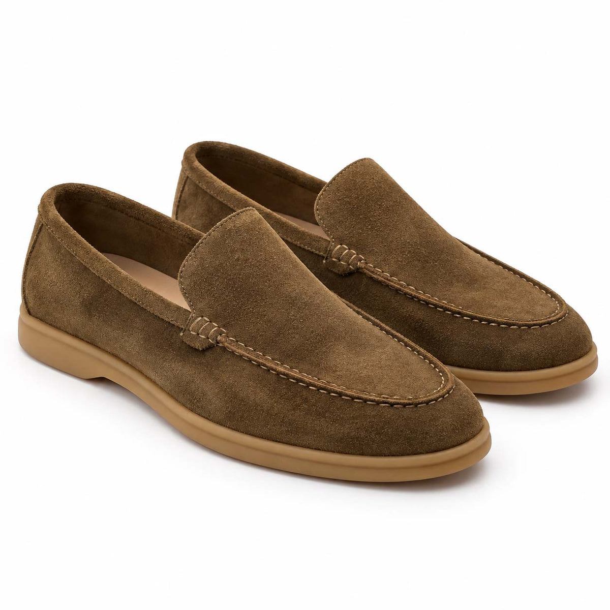 Lotfy men's casual suede shoe in olive, 100151-314
