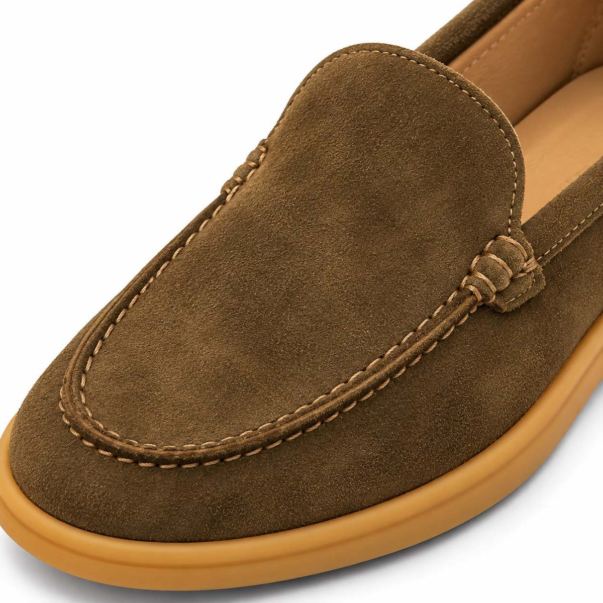 Lotfy men's casual suede shoe in olive, 100151-314