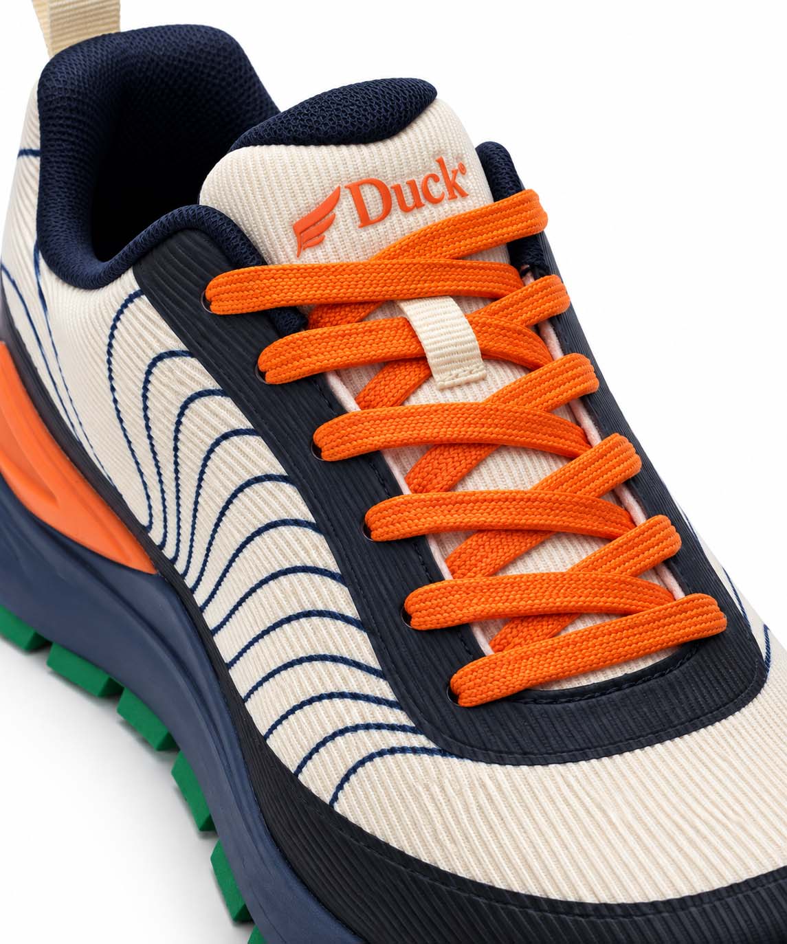 Lotfy men's chunky trail sneakers in navy and beige, 84751-7869