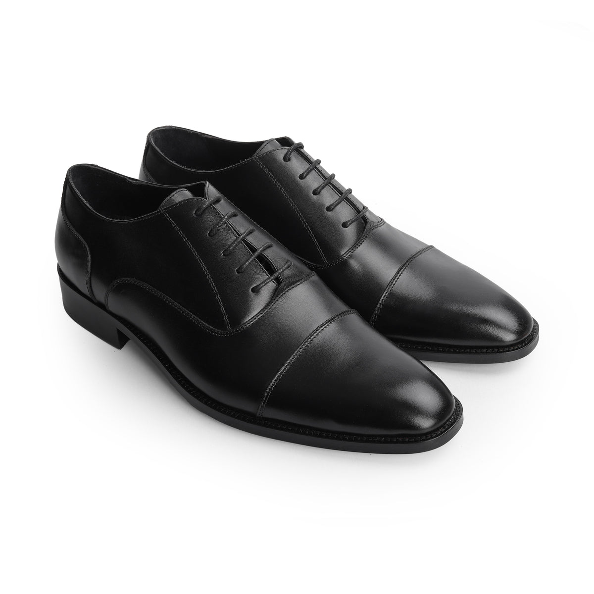 Lotfy men's classic leather shoe in black, 97051-1213607