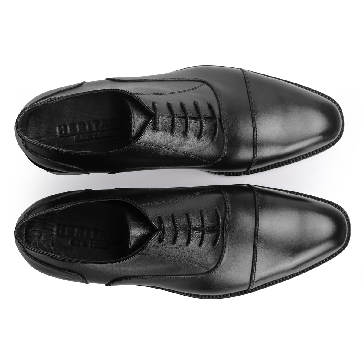 Lotfy men's classic leather shoe in black, 97051-1213607