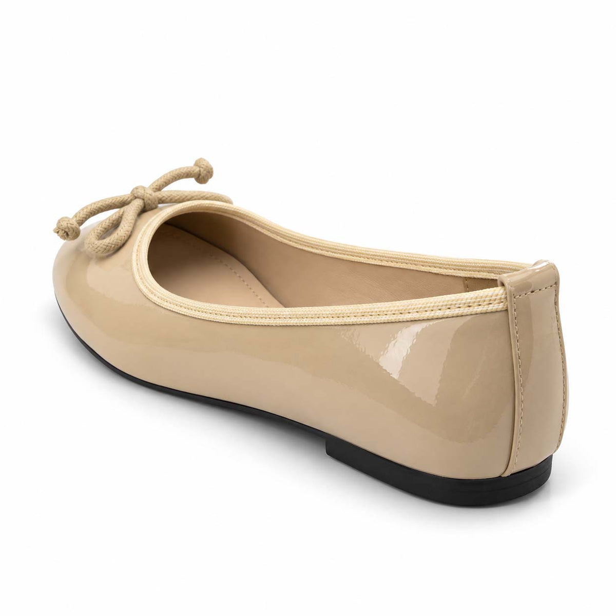 Lotfy women's patent ballet flat in beige, 99941-BG6