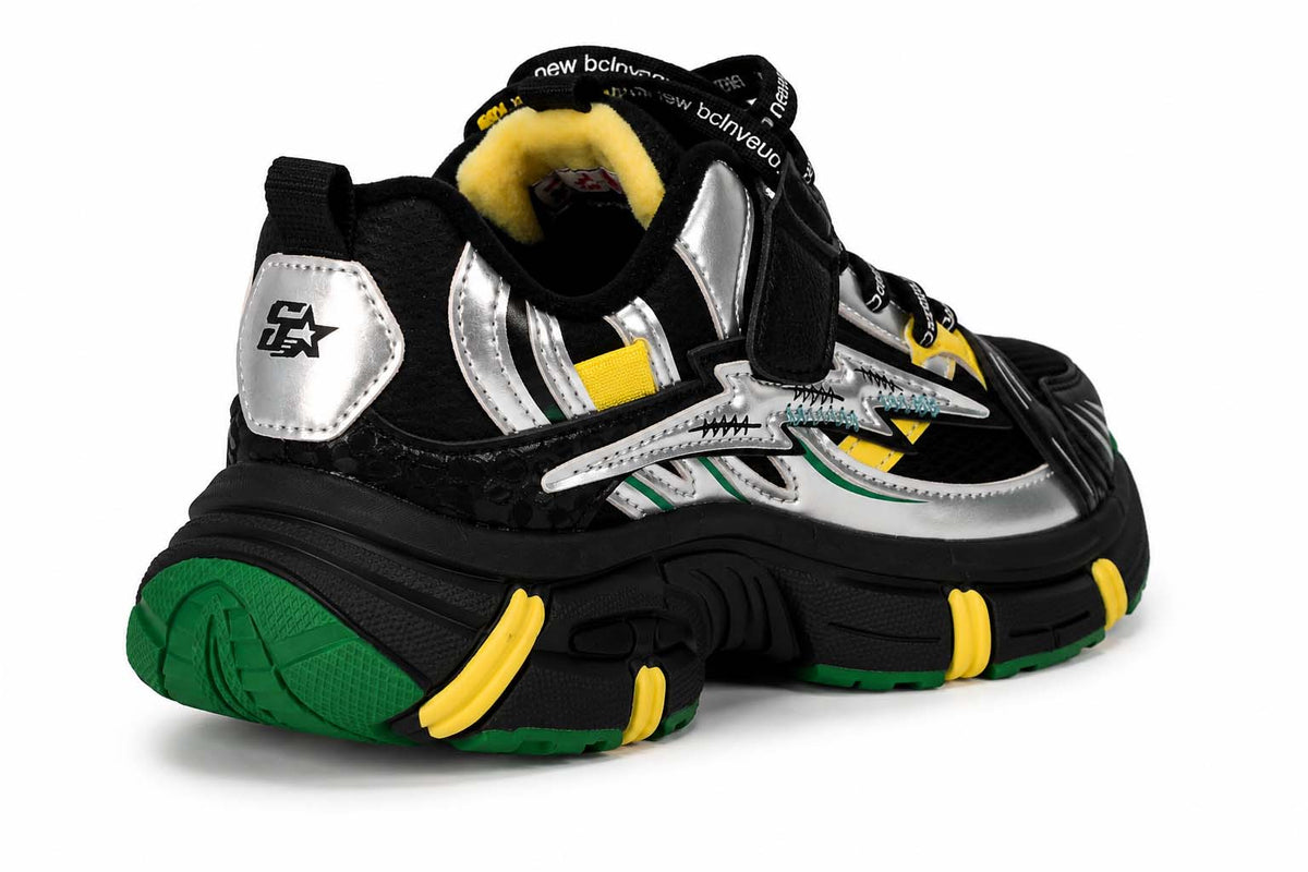 Step Cash kids' fashion boot in black and green, 44021-X10