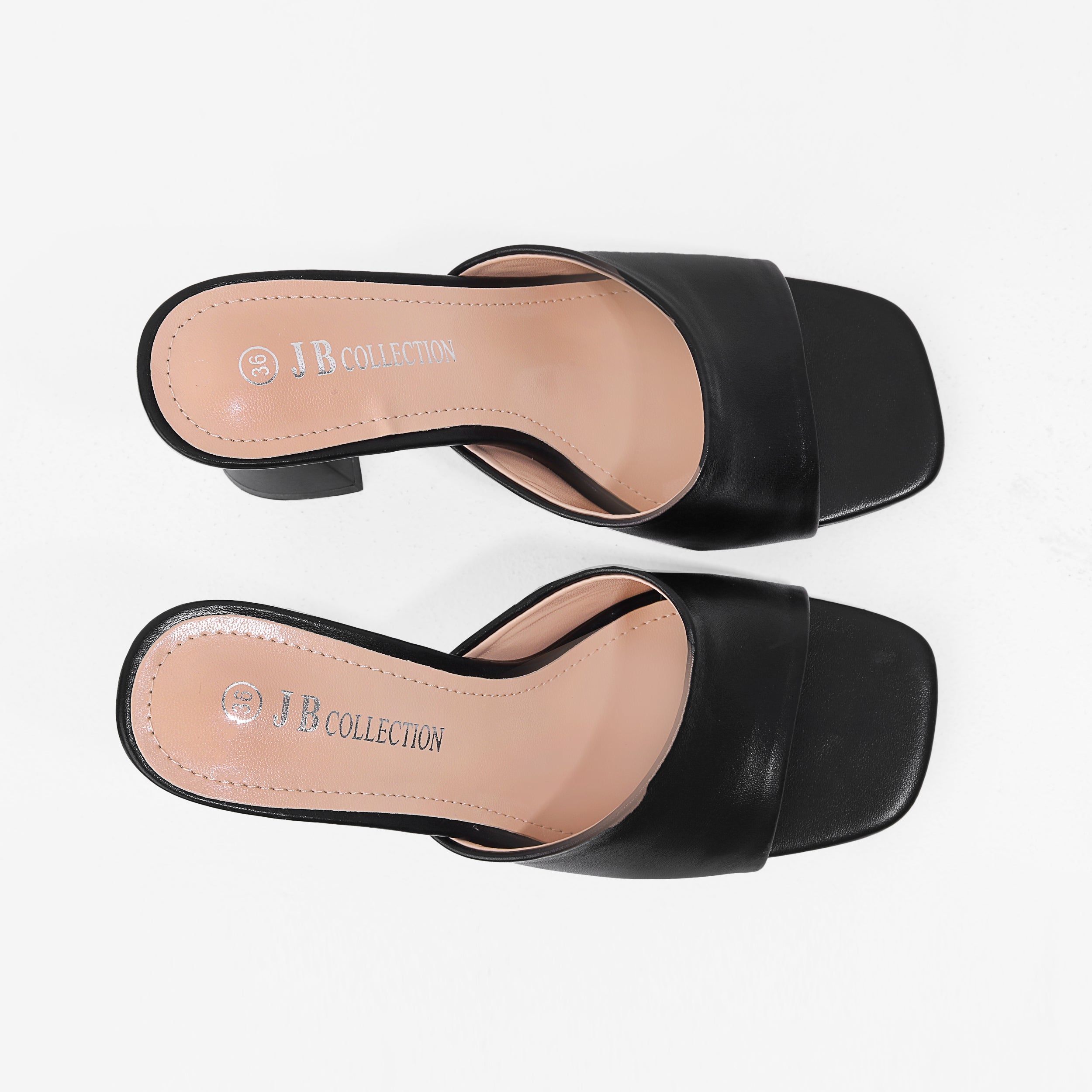 JB Collection High Heel Leather Slipper -a28