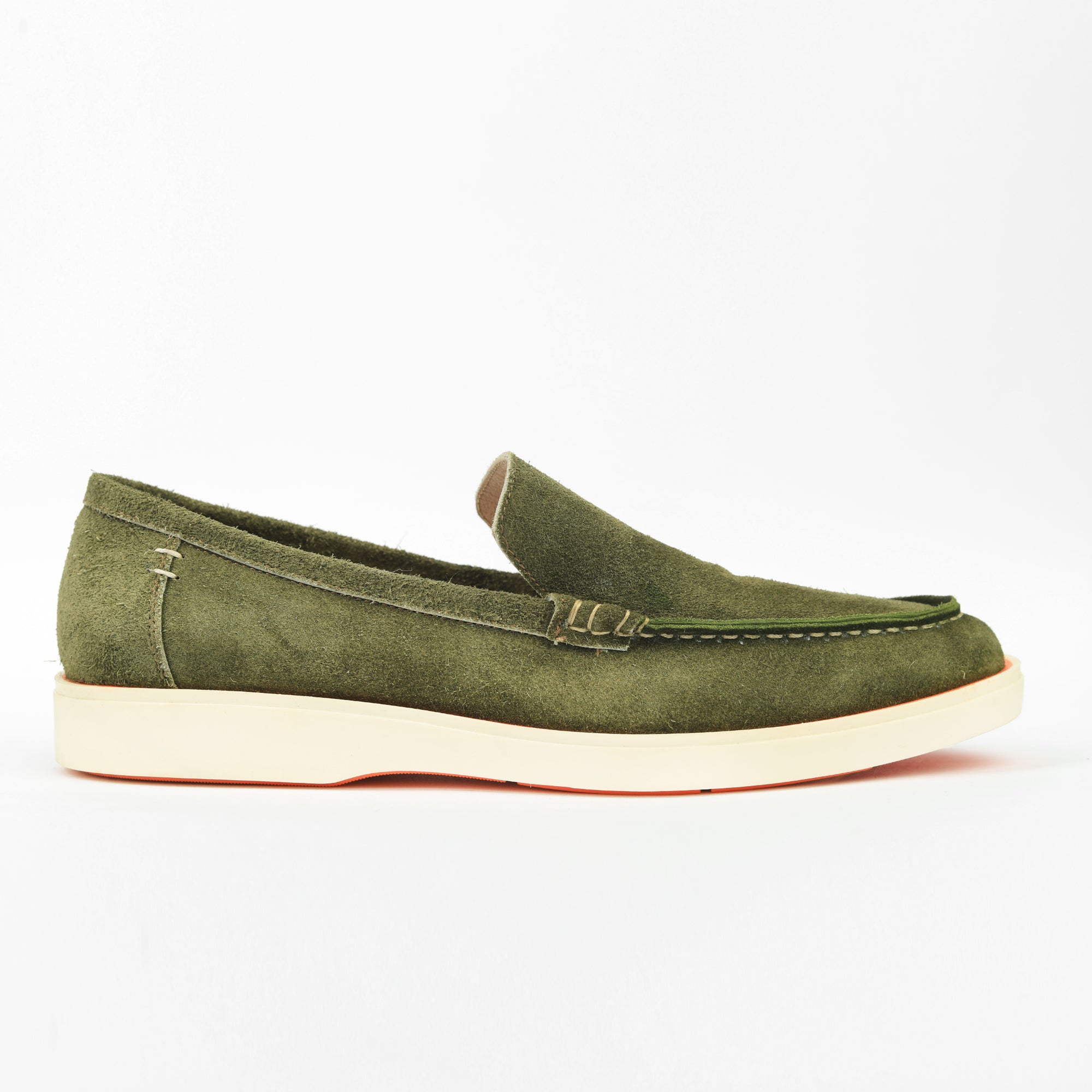Heritage Suede Flat Loafers For Men In Olive