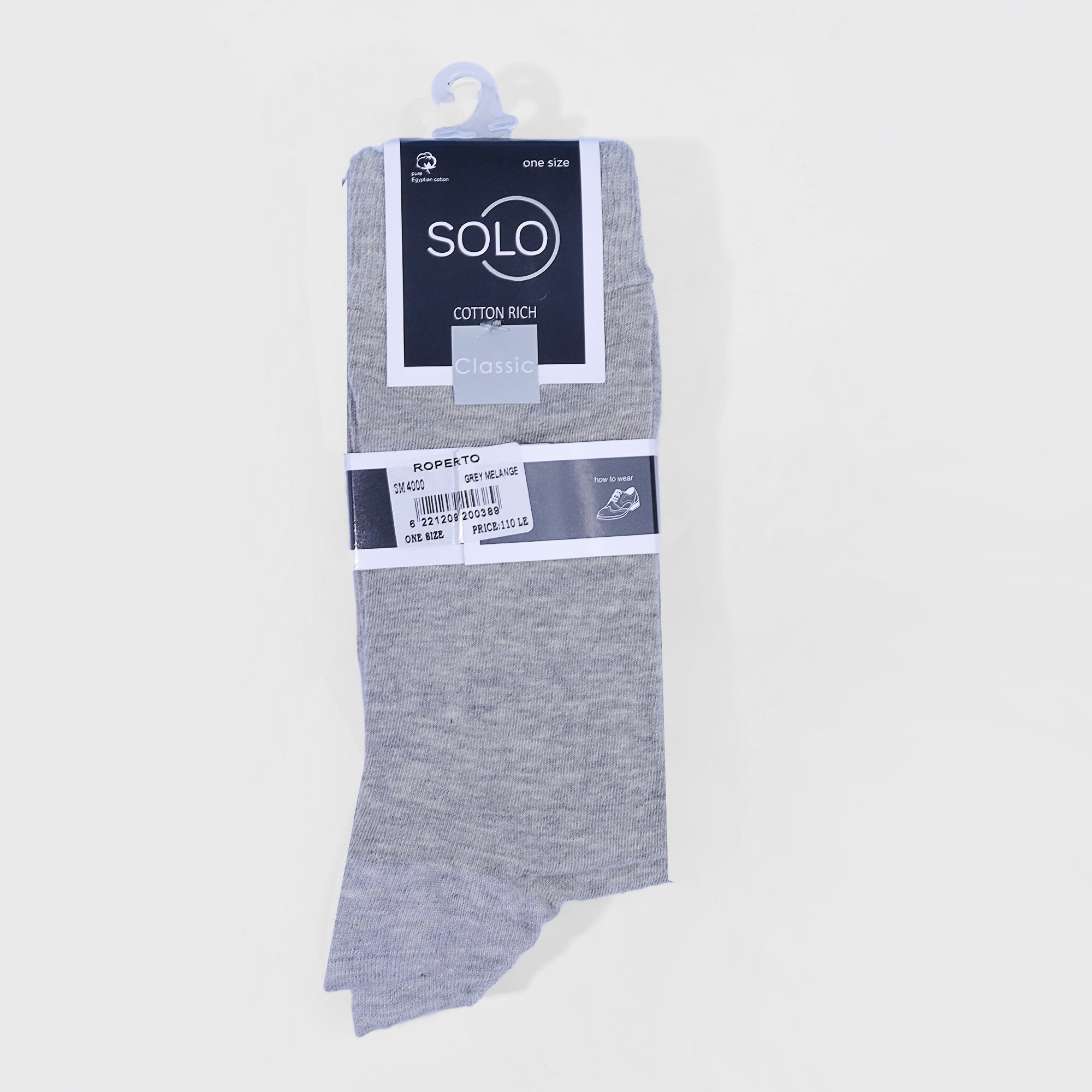 Solo Sports Coton Rich Grey Socks -157287