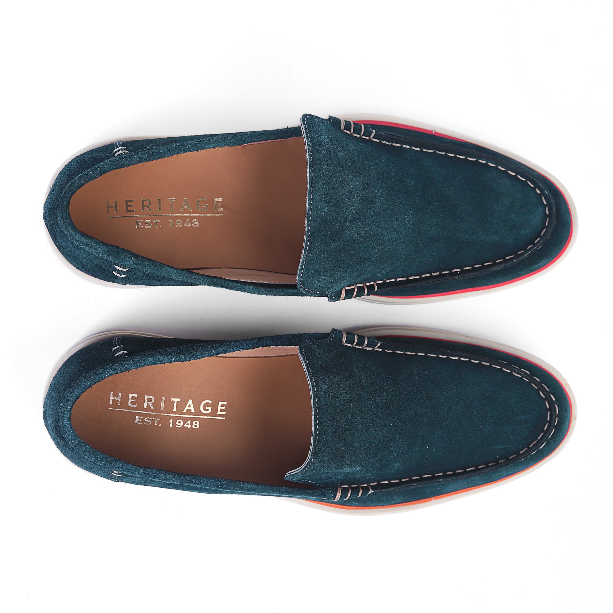 Heritage Suede Flat Loafers For Men In Navy