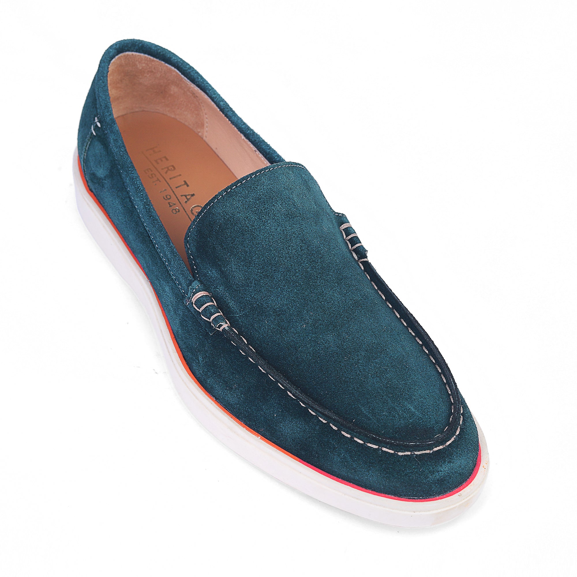 Heritage Suede Flat Loafers For Men In Navy