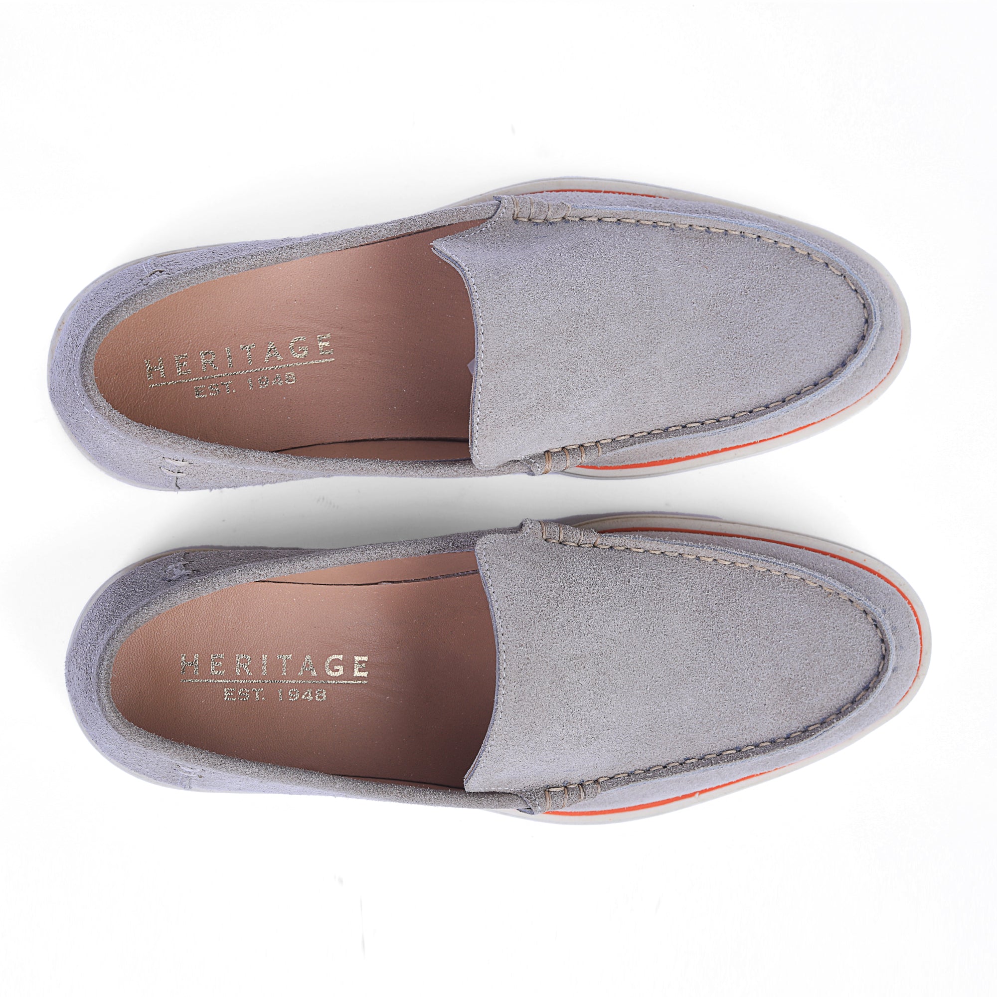 Heritage Suede Loafers For Men Light Grey