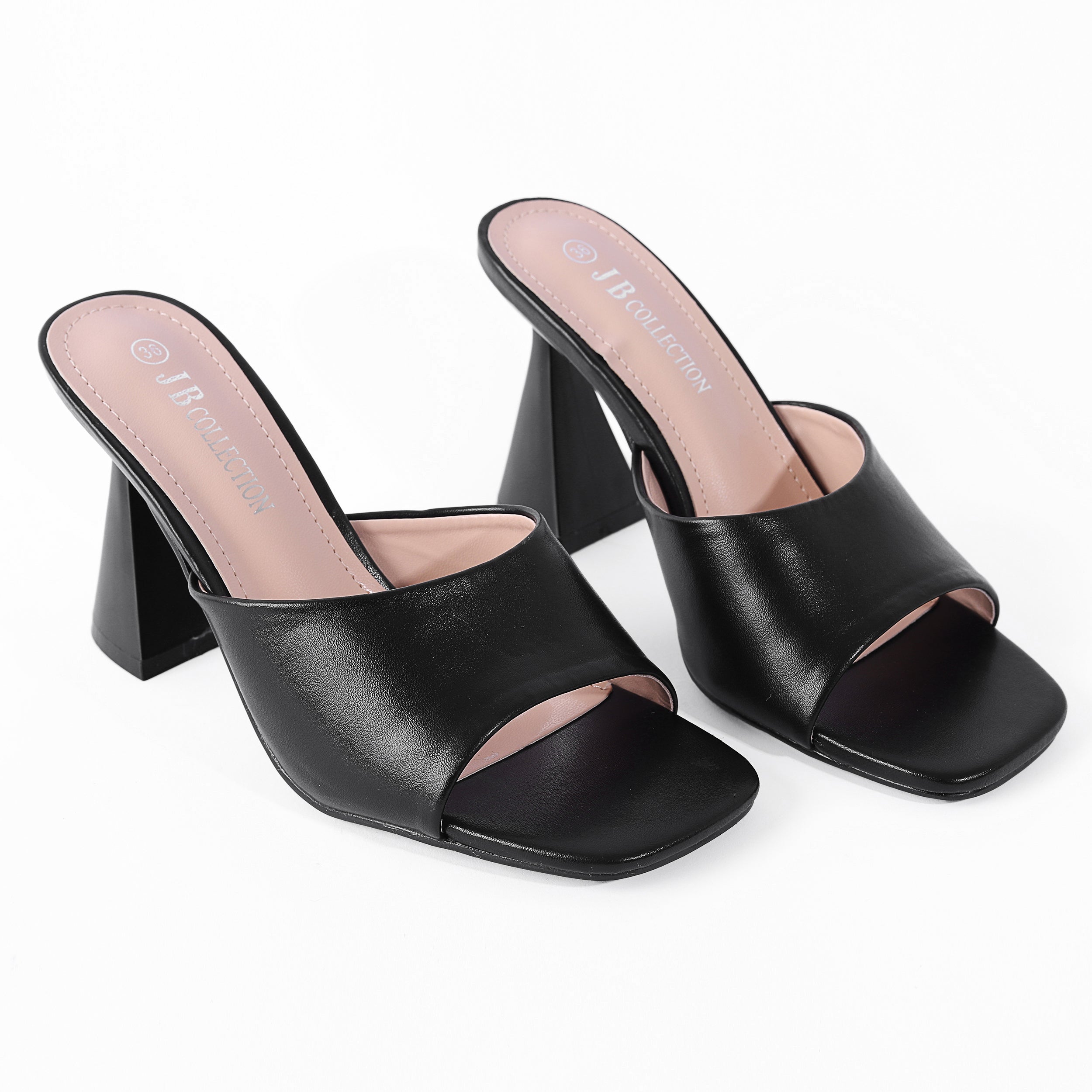 JB Collection High Heel Leather Slipper -a28
