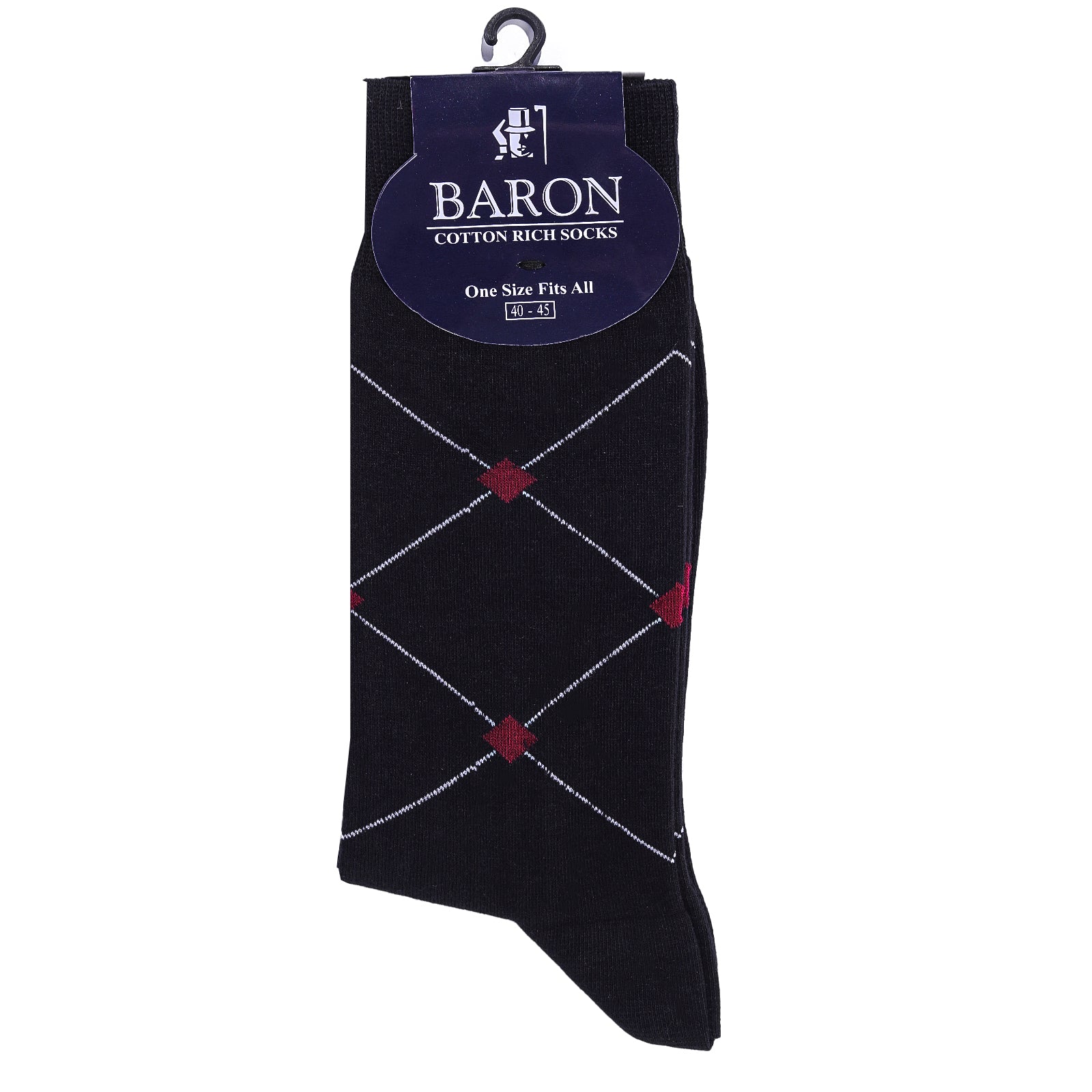 Baron Cotton Rich Socks Classic Black -635