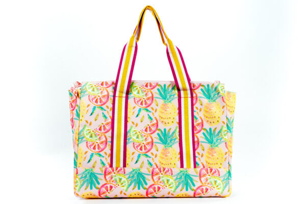 Golden Pineapples & Lemons women tote bag
