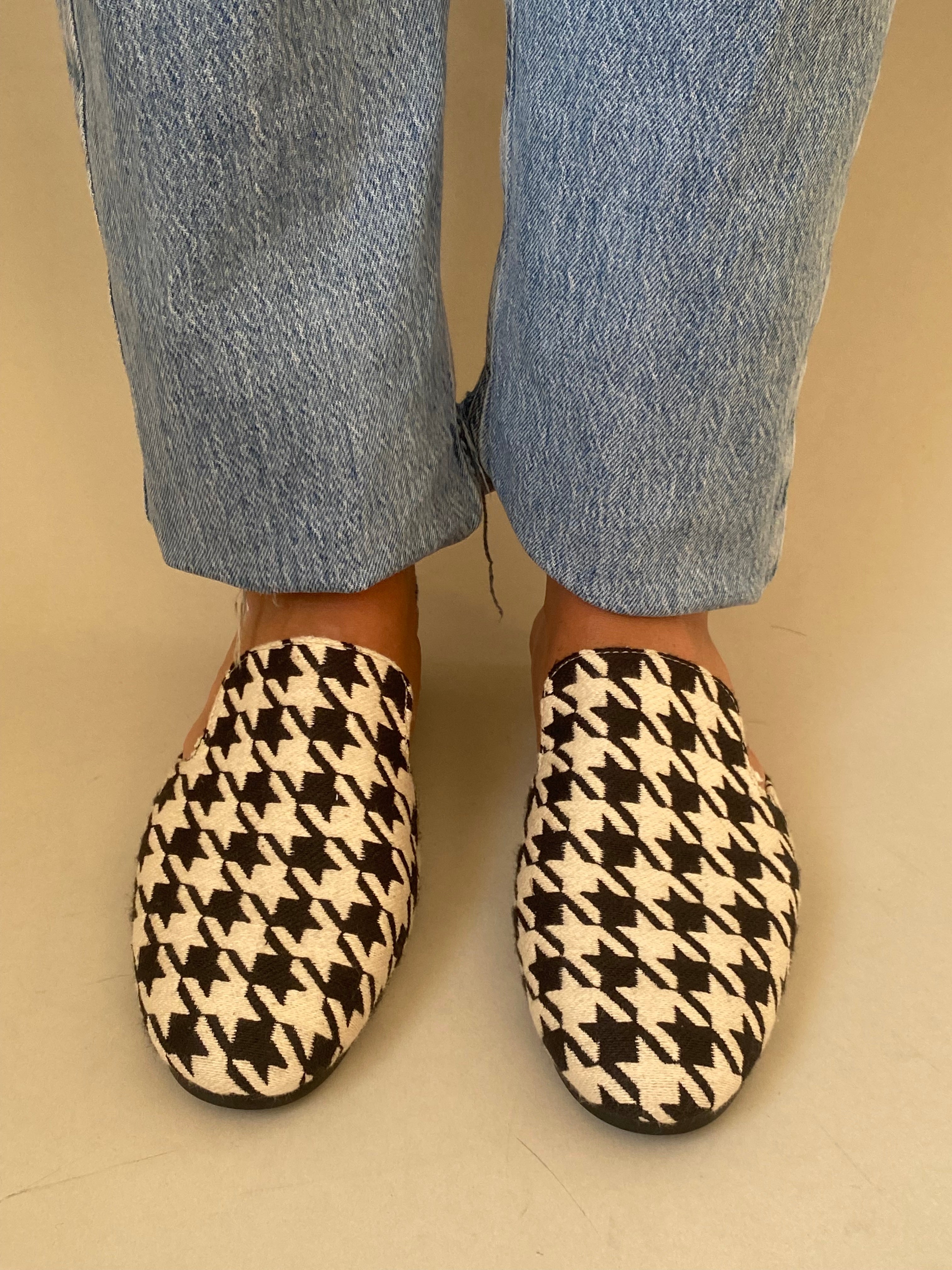 Tracy Flat Mule in Houndstooth