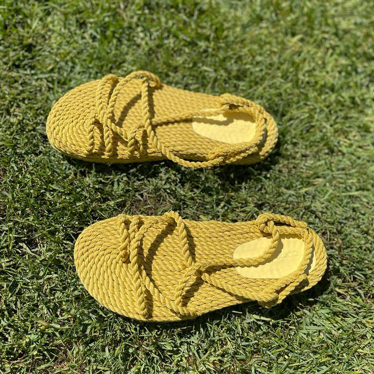 Athena in Yellow Rope Sandals