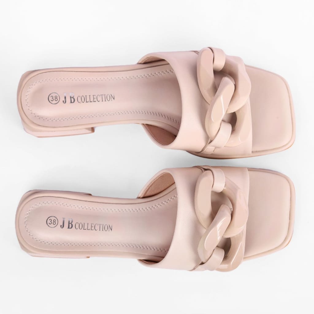 Rose leather Slipper with shine - JB Collection